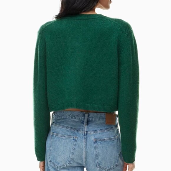 Aritzia Luxe Cashmere Sicily Cardigan NWT Forest Green - Picture 3 of 11